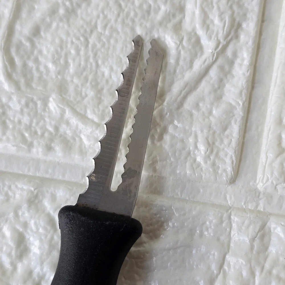 Pampered Chef Grapefruit Knife‎ Black Handle Stainless Steel USA Fruit Tool